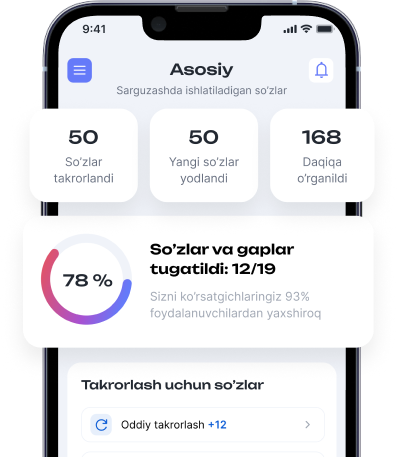Kunlik statistika va takrorlash ro‘yxati